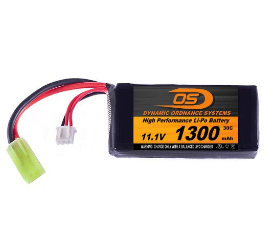 11.1V 1300mA Square LiPO Battery (Honey Badger / PEQ-15) – 007